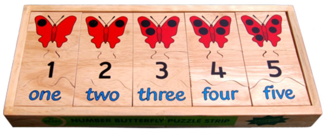 Number Butterfly Puzzle Strip