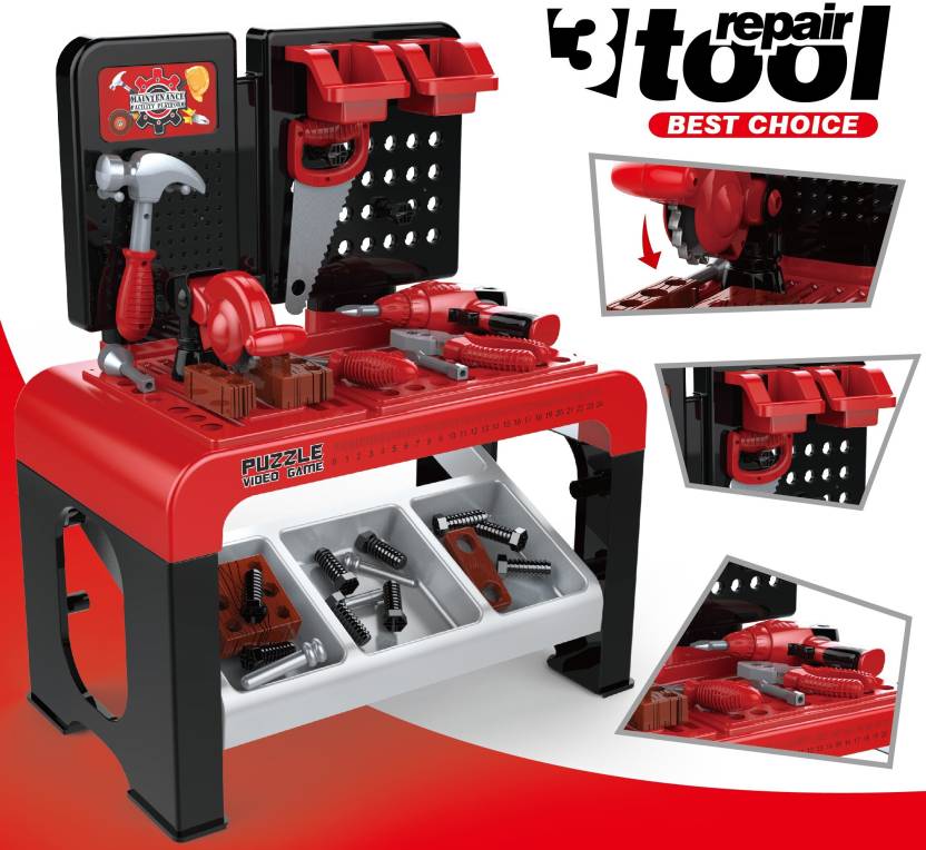 3 in 1 Play & Learn Kids Tools Workshop Bench for Junior Builders