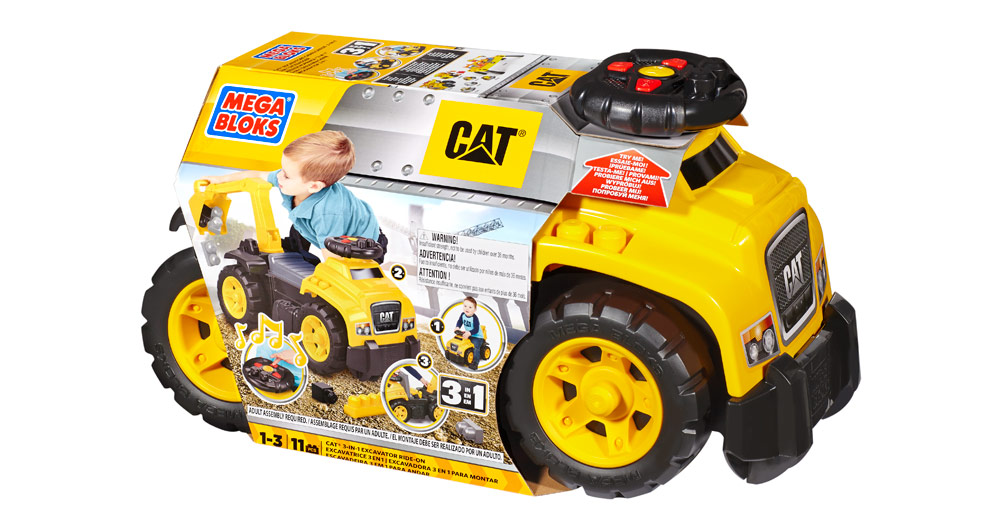 Mega Blocks Cat Ride On With Excavator