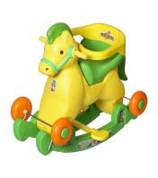 2-in-1 Horsey Rocker/Ride-on Toy for Kids (Yellow and Green)