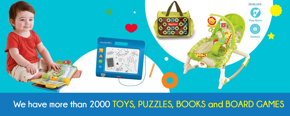 We have More than 2000 toys,Puzzles, Books and board games 